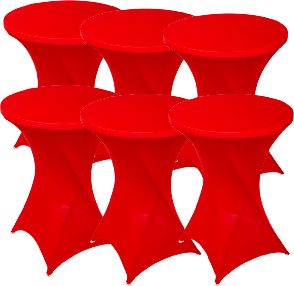 Statafelrok Rood x 6 – ∅80-85 x 110 cm – Stretch 6 stuks –   voor Statafel – Geschikt voor Horeca Evenementen | Sta Tafel Hoes | Staantafelhoes | Cocktailparty | Trouwerij